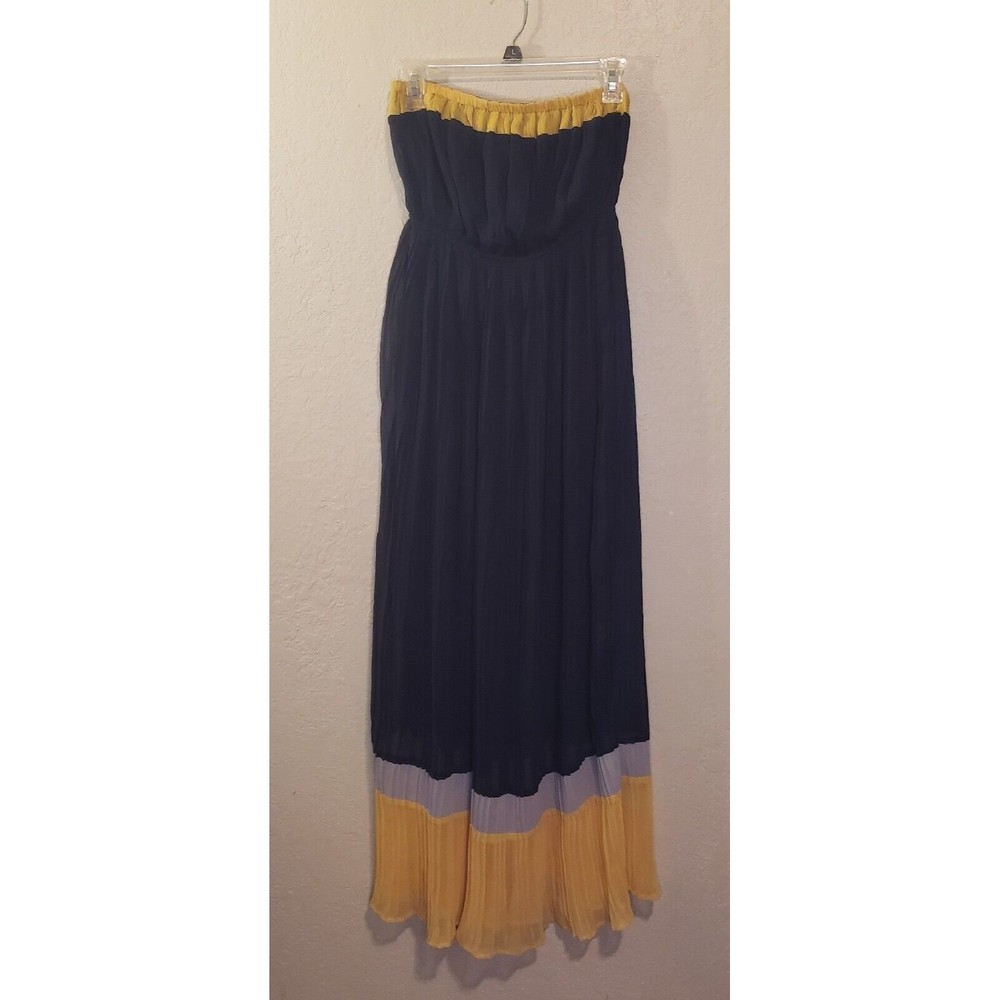 Body Central Navy Gold Strapless Maxi Dress Size Small - Picture 4 of 6